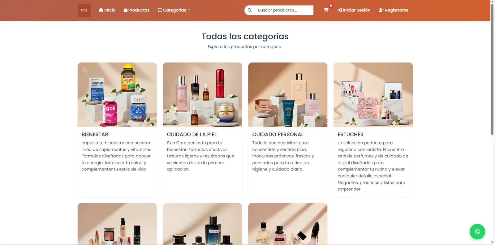 Tienda en línea de un cliente con catálogo y panel administrativo